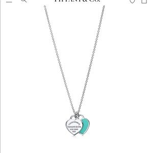 Tiffany Blue Double Heart Tag Pendant